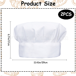 2 шт. регулируемый колпак повара из поликоттона AJEW-CN0002-25A