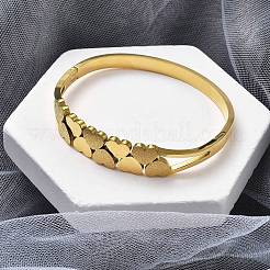 Ионное покрытие (ip) 304 нержавеющая сталь шарнирные браслеты для женщин&nbsp;BJEW-A011-19G