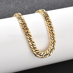 Браслеты из кубинской стали 304 для мужчин и женщин BJEW-Q038-05G