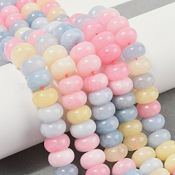 2 нить бусин из натурального окрашенного белого нефрита&nbsp;G-PA0001-74B