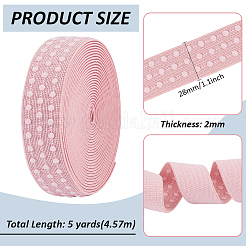 5 ярд плоского полиэстерного эластичного шнура/ленты для вышивки&nbsp;OCOR-WH0016-10C