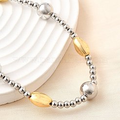 Двухцветные латунные круглые и овальные бусины NJEW-D314-08PG