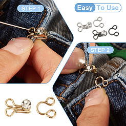 15 комплект двухцветных застежек-крючков со стразами из сплава FIND-TA0006-54