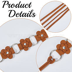 1 шт. искусственная кожа цветок латунное кольцо звено цепи пояса живота цепи для женщин&nbsp;AJEW-CL0001-49C