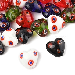 24шт 5 цвета стеклянные бусины Миллефиори ручной работы LAMP-FS0001-36