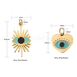 8 шт. 4 подвески из хирургической нержавеющей стали 316 с эмалью STAS-LS0001-78G