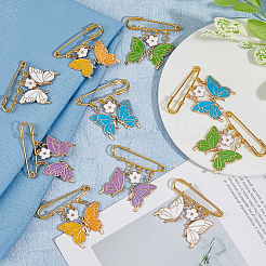 10 шт. 5-х цветные броши из сплава с эмалью в виде бабочки и цветка для женщин JEWB-FH0001-49