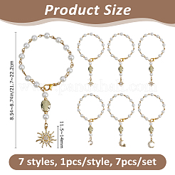 7 шт. подвеска с латунными кристаллами в 7 стилях&nbsp;HJEW-FH00233