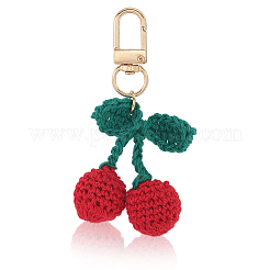 6 шт. вишневая шерстяная вязка подвеска украшения HJEW-CP0001-18G