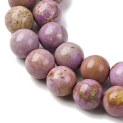 Натуральный лепидолит / пурпурный слюдяный камень бисер пряди G-K401-A01-12mm