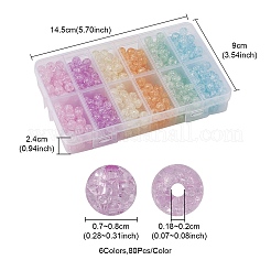480 шт. 6 цвета прозрачные хрустящие акриловые бусины MACR-YW0002-51