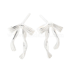 925 стерлингового серебра серьги стержня&nbsp;EJEW-Q030-06S