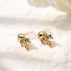 Латунь серьги EJEW-C158-11A-G