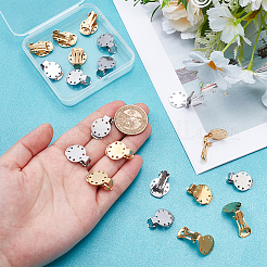 20 шт. 2-цветное ионное покрытие (IP) из нержавеющей стали 304 для сережек-клипс STAS-UN0030-20