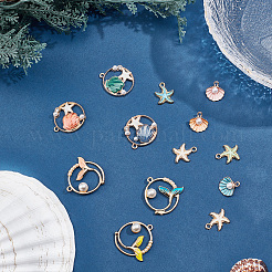 24шт 4 стиля подвески из цинкового сплава с эмалью&nbsp;ENAM-SC0002-52