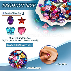 Кабошоны из акрила со стразами и плоской спинкой MACR-TA0001-62B