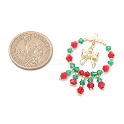 2 шт. 2-х цветные подвески из стеклянных бусин ручной работы с рождественской тематикой&nbsp;PALLOY-MZ00795