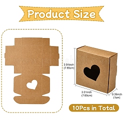 10 шт. упаковочные коробки из крафт-бумаги&nbsp;CON-YW0001-75