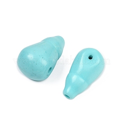 Окрашенные синтетические бирюзовые бусины гуру с 3 отверстием G-C198-01A-03