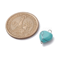 Подвески-сердечки из натуральных и синтетических драгоценных камней PALLOY-JF02493-02