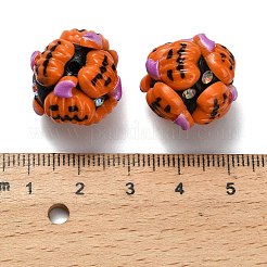 Бусины из полимерной глины со стразами и смолой на тему Хэллоуина RESI-Z045-02B-04