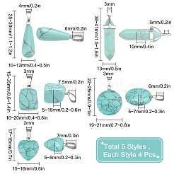 20 шт. подвески из синтетической бирюзы 5 стилей G-SC0001-76