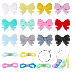 34 шт. 17 стиля бантовых фокальных бусин из пищевого экологически чистого силикона SIL-BC0001-06