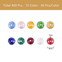 400шт 10 цвета гальванические стеклянные бусины EGLA-SZ0001-12