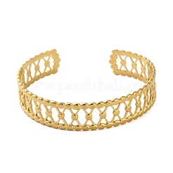 Открытые полые браслеты-манжеты из нержавеющей стали 304 BJEW-M316-03G