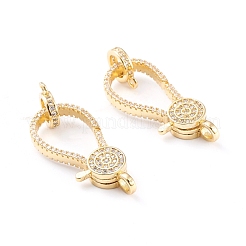 Латунная застежка-клешня с микропейвом из прозрачного кубического циркония ZIRC-I043-35G