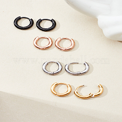 8 шт. 4-х цветные серьги-кольца из нержавеющей стали 304 для женщин и мужчин&nbsp;EJEW-LP0001-10