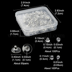 300шт 3 стильные латунные и пластиковые ушные гайки FIND-YW0002-17P