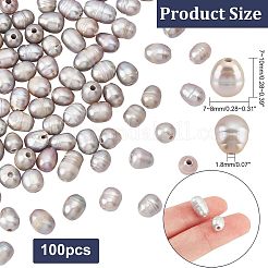 Жемчужные бусины с большими отверстиями PEAR-NB0001-50