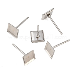 Устойчивые к потускнению серьги-кабошоны из нержавеющей стали 304 пустые оправы&nbsp;STAS-Q170-09