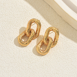 Текстурированные овальные серьги-гвоздики из нержавеющей стали 304&nbsp;IR4218