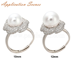 Цветочная латунь микропаве кубический цирконий регулируемые настройки кольца&nbsp;KK-K297-03P