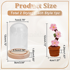 1 набор стеклянный Стеклянный Колпак-террариум с 1 шт. ручной работы крючком искусственные сливовые бутоны в горшках DJEW-WR0001-01C