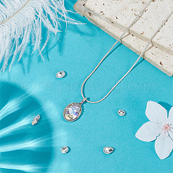 1 шт. 925 подвески из стерлингового серебра с кабошонами из горного хрусталя&nbsp;STER-BC0003-64A