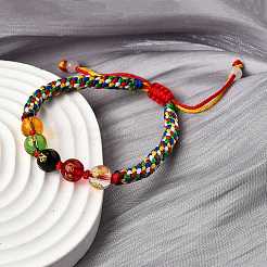 Стеклянные круглые бусины плетеные браслеты из бисера BJEW-M110-01