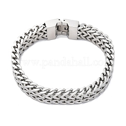 Браслеты из нержавеющей стали 304 с цепочкой из пшеницы для женщин и мужчин BJEW-R018-12P