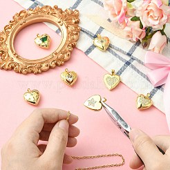 7 шт. 7 стиля латунные подвески-медальоны с микропаве из прозрачного кубического циркония&nbsp;FIND-CJ0005-08