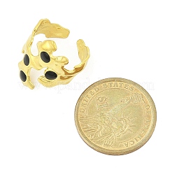 Нерегулярные эмалированные широкие открытые манжеты из нержавеющей стали 304 для женщин&nbsp;LS-RJEW-G338-12G-02