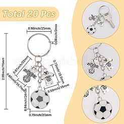 20 шт. брелок для ключей с футбольным мячом из эмалевого сплава KEYC-SC00001