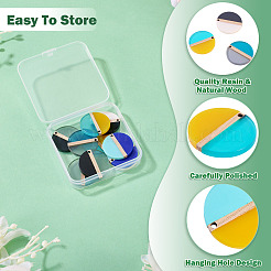 10 шт. подвески из прозрачной и непрозрачной смолы и дерева 5 цветов&nbsp;RESI-TA0004-67