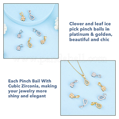 8 шт. 4-х стилевые латунные микрофибровые скобы для ледоруба с кубическим цирконием FIND-FH0005-91