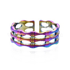 Кольцо-манжета из нержавеющей стали 304 в форме бамбука&nbsp;RJEW-N038-091