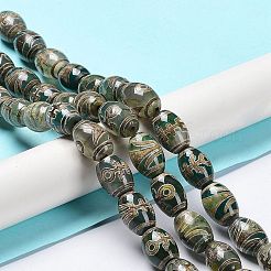 Тибетского стиля DZI бисер нитей TDZI-E005-01L