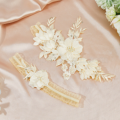 Кольцо на ногу с цветочной подвязкой из полиэстера AJEW-WH0471-09B