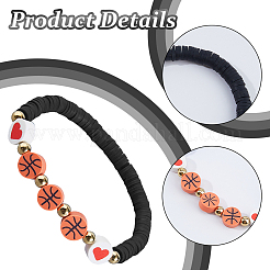 24шт полимерная глина бусины хейши эластичные браслеты&nbsp;BJEW-DC00018