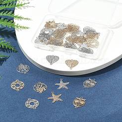 40 шт. 10 стиля стойка покрытие латунь полые соединительные подвески&nbsp;KKC-FS0001-03